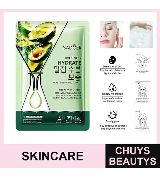 Mascarilla hidratante y humectante de aguacate SADOER 25ml