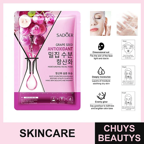 Mascarilla hidratante antioxidante de semilla de uva SADOER 25ml - Chuys Beautys | Chuys Beautys