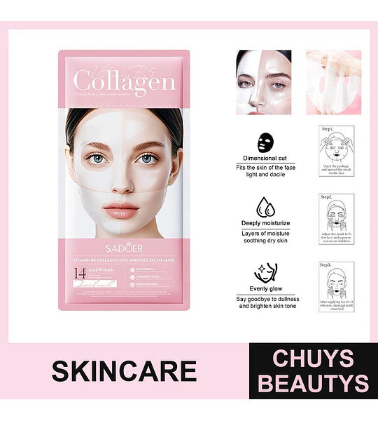 Mascarilla antiarrugas con colágeno y vitamina B5 de SADOER 30ml