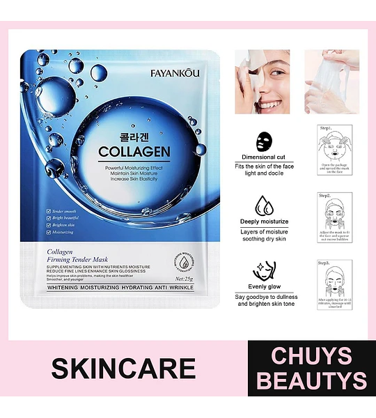 Mascarilla facial reafirmante y elastizante de colágeno FAYANKOU 25g