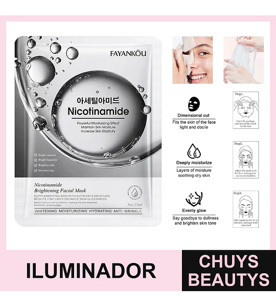 Mascarilla iluminadora y revitalizante con niacinamida FAYANKOU 25g