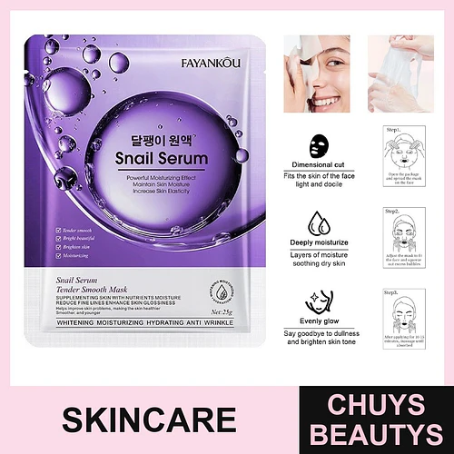 Mascarilla facial hidratante y suavizante con esencia de caracol FAYANKOU 25g - Chuys Beautys | Chuys Beautys