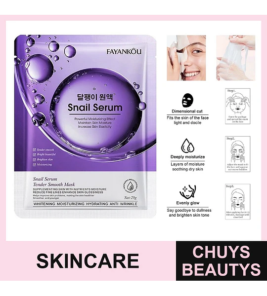 Mascarilla facial hidratante y suavizante con esencia de caracol FAYANKOU 25g