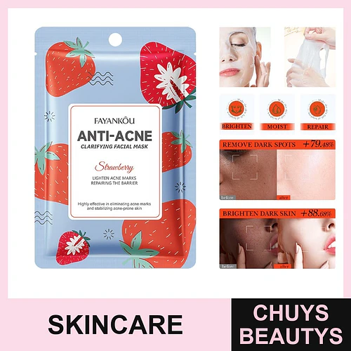 Mascarilla purificante antiacné con aroma a fresa de FAYANKOU 25ml - Chuys Beautys | Chuys Beautys