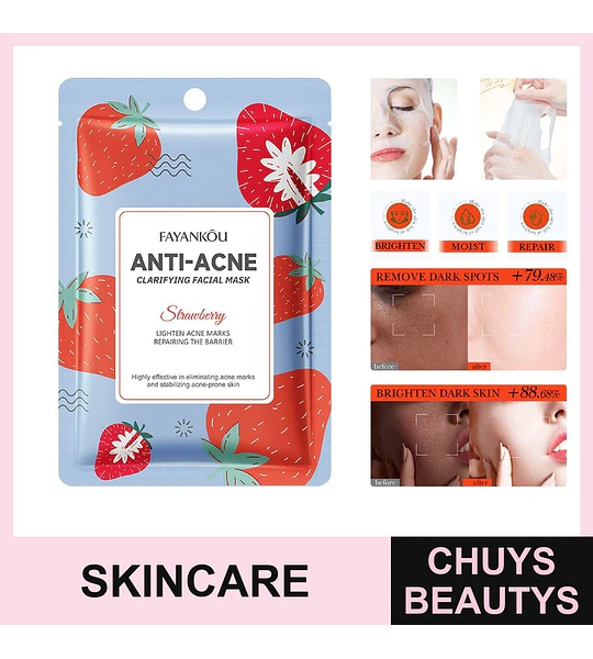 Mascarilla purificante antiacné con aroma a fresa de FAYANKOU 25ml