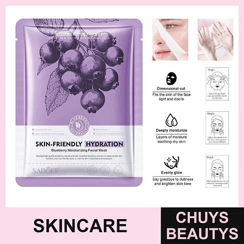 Mascarilla hidratante de arándanos SADOER 25ml - Chuys Beautys | Chuys Beautys