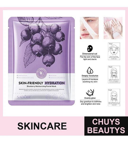Mascarilla hidratante de arándanos SADOER 25ml