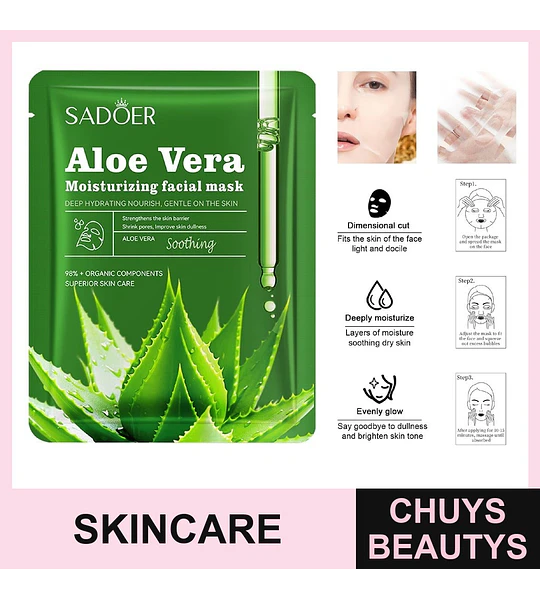 Mascarilla hidratante y calmante de aloe vera SADOER 25mg