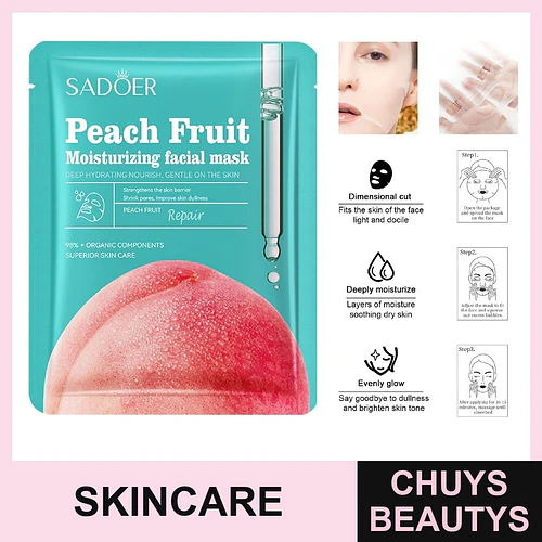 Mascarilla hidratante reparadora de melocotón SADOER 25mg - Chuys Beautys | Chuys Beautys