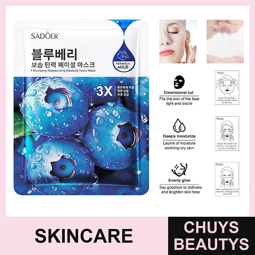 Mascarilla hidratante y reafirmante de arándanos SADOER 25ml - Chuys Beautys | Chuys Beautys