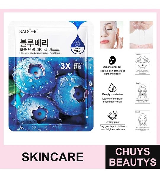 Mascarilla hidratante y reafirmante de arándanos SADOER 25ml