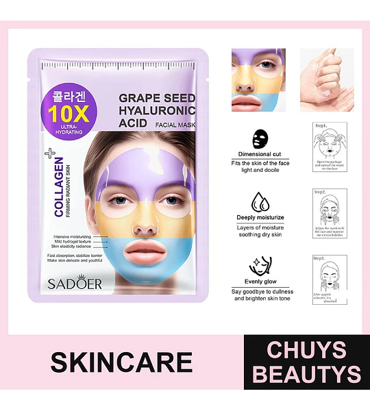 Mascarilla Facial de Semillas de Uva y Ácido Hialurónico