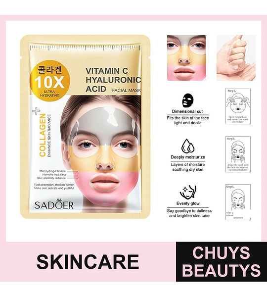 Mascarilla Facial de Vitamina C y Ácido Hialurónico