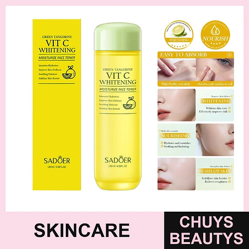 Tónico blanqueador e hidratante con vitamina C y mandarina verde de SADOER 130ml - Chuys Beautys | Chuys Beautys