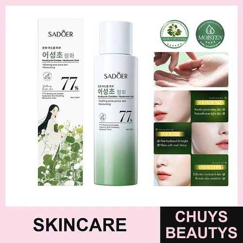 Tónico calmante e hidratante con ácido hialurónico de Houttuynia cordata al 77% de SADOER 130ml - Chuys Beautys | Chuys Beautys