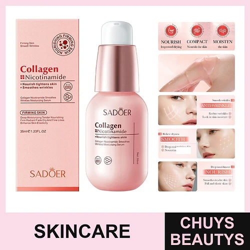 SADOER Esencia hidratante antiarrugas con colágeno y niacinamida 35ml - Chuys Beautys | Chuys Beautys