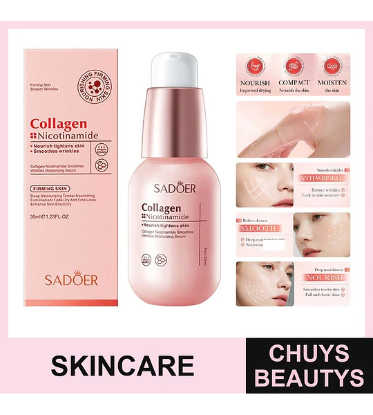 SADOER Esencia hidratante antiarrugas con colágeno y niacinamida 35ml
