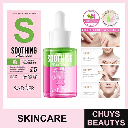 SADOER Double Layer Essence Cuidado de la piel - Aceite de árbol de té y colágeno 30ml - Chuys Beautys | Chuys Beautys