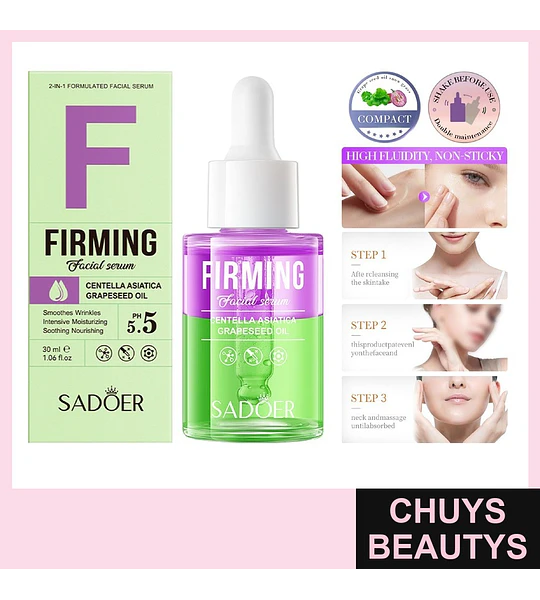 SADOER Esencia de Doble Capa para el Cuidado de la Piel - Aceite de Semilla de Uva y Centella Asiática 30ml