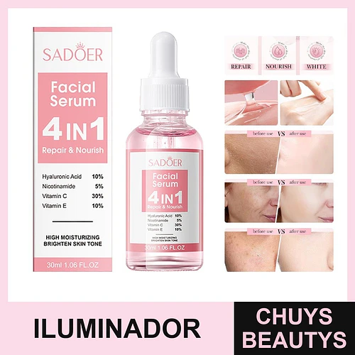 SADOER Esencia Facial Iluminadora e Hidratante 4 en 1 30ml - Chuys Beautys | Chuys Beautys