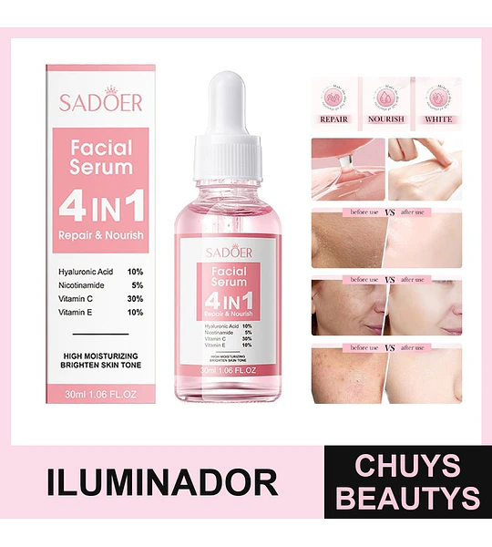 SADOER Esencia Facial Iluminadora e Hidratante 4 en 1 30ml