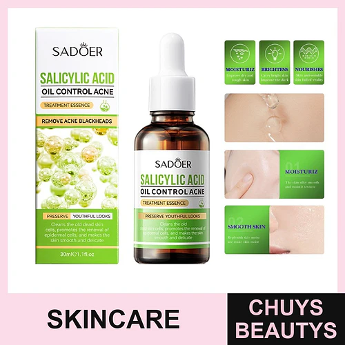 SADOER Esencia reparadora para el acné con ácido salicílico y control de grasa 30ml - Chuys Beautys | Chuys Beautys