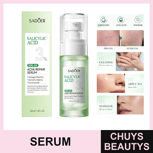 SADOER Sérum para el tratamiento del acné con ácido salicílico 40ml - Chuys Beautys | Chuys Beautys
