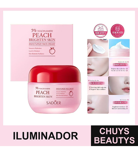 Crema Iluminadora E Hidratante Con Niacinamida Y Melocotón De 50g