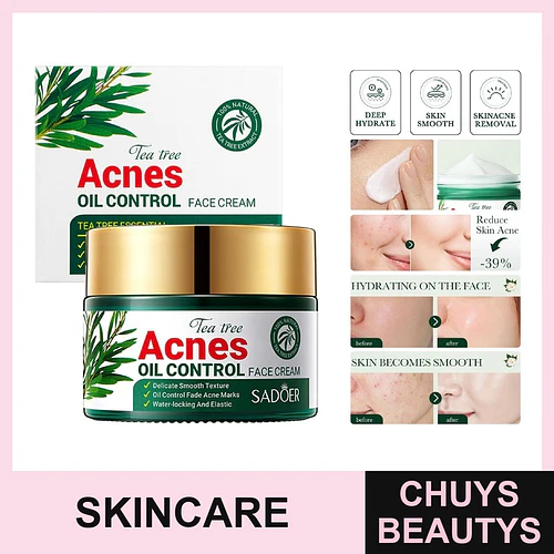 Crema SADOER para el control del acné con árbol de té 50g - Chuys Beautys | Chuys Beautys