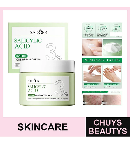 Crema reparadora para el acné con ácido salicílico SADOER 50g