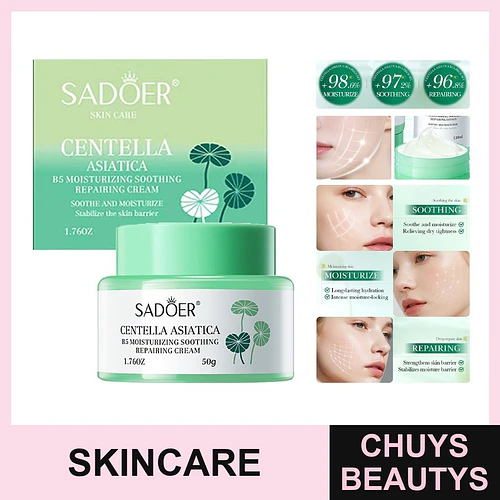 Crema hidratante, calmante y reparadora SADOER Centella Asiática B5 50g - Chuys Beautys | Chuys Beautys
