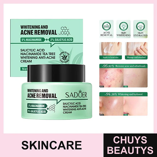 Crema Blanqueadora Antiacné Con Ácido Salicílico, Niacinamida y Árbol de Té De 50g - Chuys Beautys | Chuys Beautys