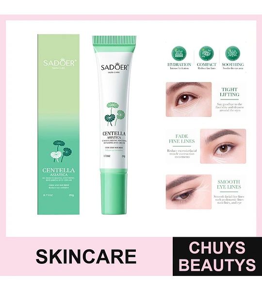 Crema contorno de ojos hidratante, calmante y reparadora SADOER Centella Asiática B5 20g