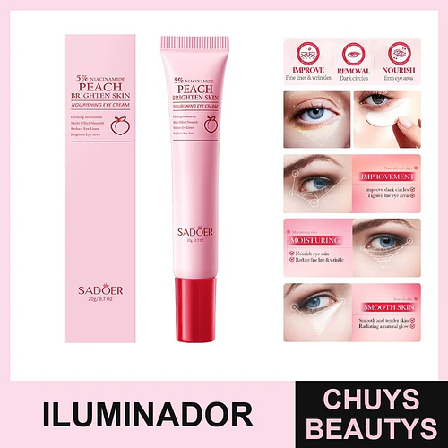 Crema contorno de ojos iluminadora y nutritiva con niacinamida y melocotón de SADOER 20g - Chuys Beautys | Chuys Beautys