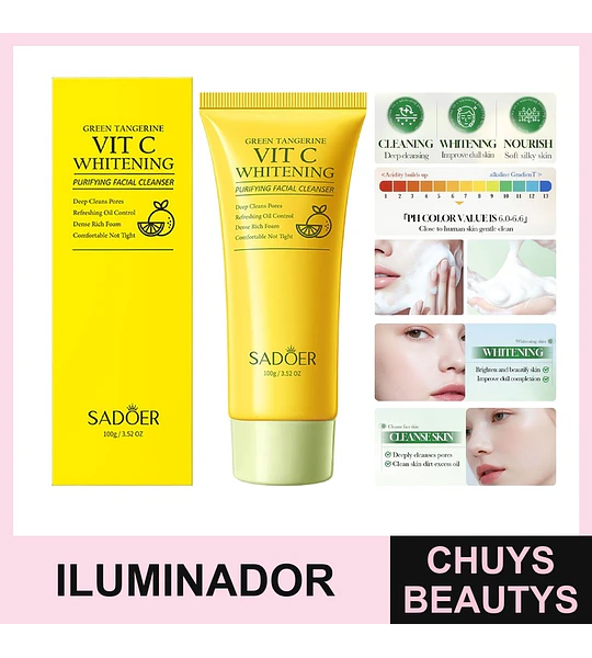 Leche limpiadora iluminadora y purificante con vitamina C y mandarina verde SADOER 100g