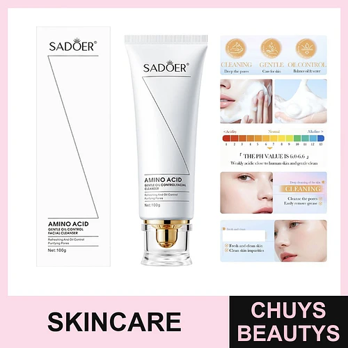 Leche limpiadora suave con aminoácidos SADOER para el control de la grasa 100g - Chuys Beautys | Chuys Beautys