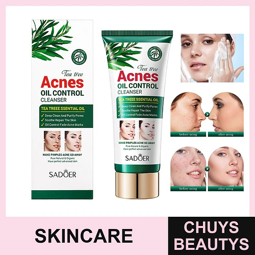 Limpiador facial SADOER con árbol de té para el control del acné y la grasa 100g - Chuys Beautys | Chuys Beautys