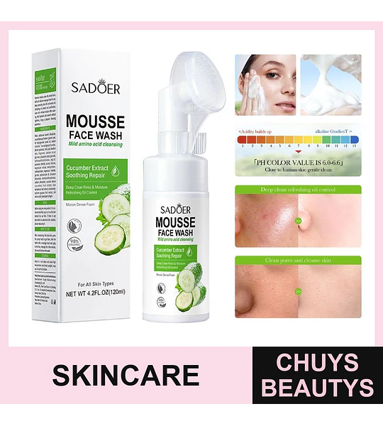 Mousse limpiador de pepino y aminoácidos SADOER 120ml