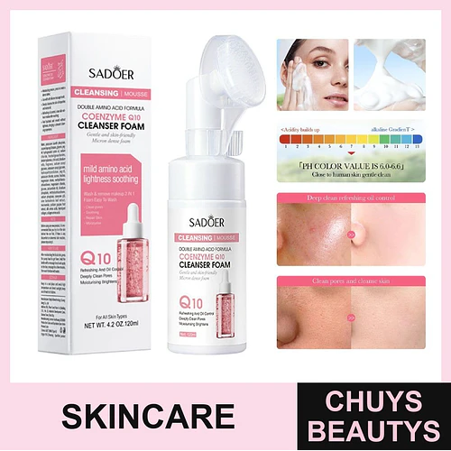 Mousse limpiador con aminoácidos y coenzima Q10 de SADOER 120ml - Chuys Beautys | Chuys Beautys