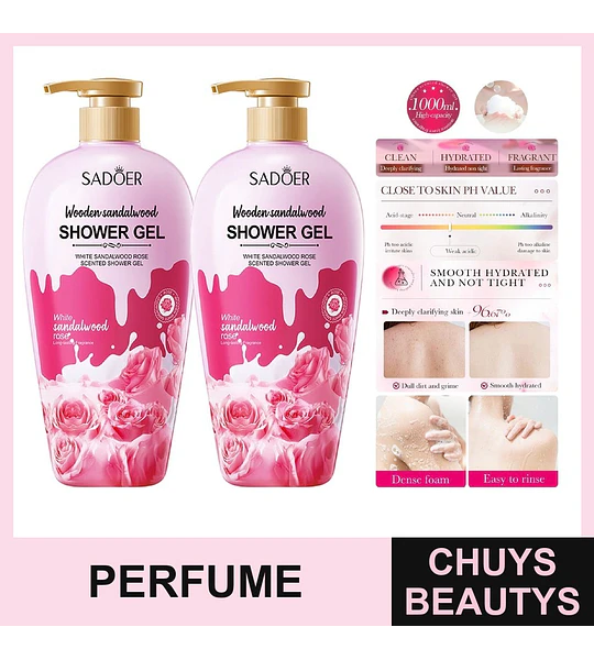 Gel de Ducha Con Perfume De Sándalo y Rosas De 1000ml