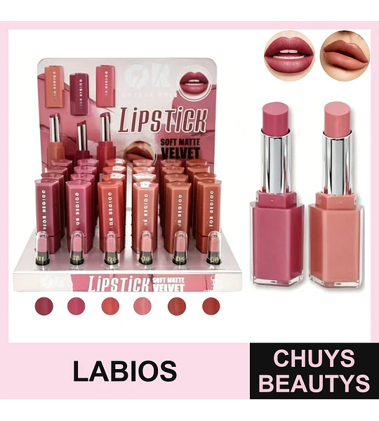 Brillo Labial Efecto Suave 6 Colores