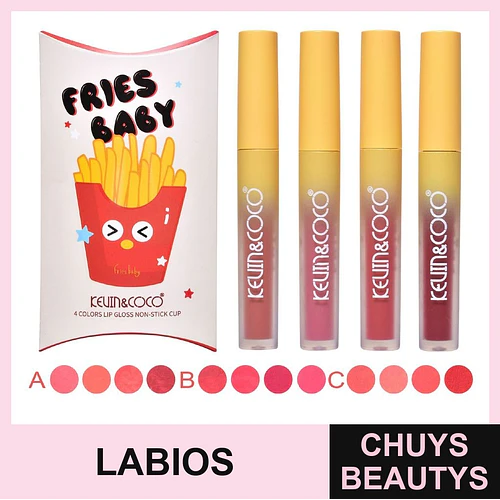 Set De 4 Brillos Labiales De Papas Fritas - Chuys Beautys | Chuys Beautys