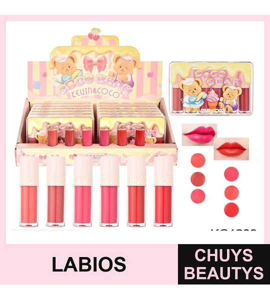 Set de Brillos de Labios Coco Bear