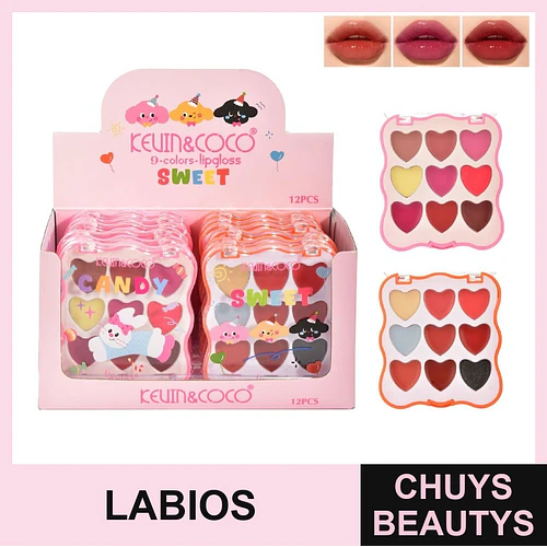 Paletas De Lip Gloss De 9 Colores (2 Tonos) - Chuys Beautys | Chuys Beautys