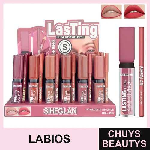 Brillos Labial De 6 Colores + Delineador De Labios L1513 - Chuys Beautys | Chuys Beautys
