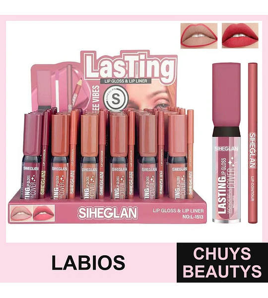 Brillos Labial De 6 Colores + Delineador De Labios L1513