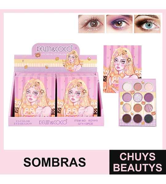 Paleta de Sombras Serie Ghost Music de 12 Colores KC1815