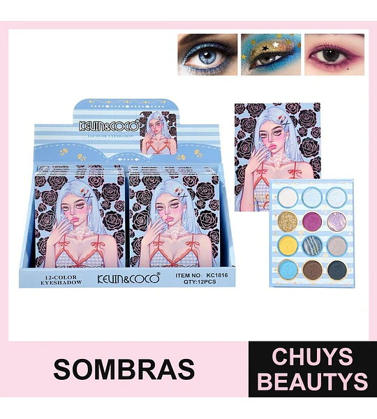 Paleta de Sombras Serie Ghost Music de 12 Colores KC1816