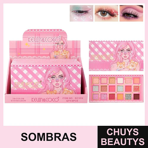 Paleta de Sombras Serie Ghost Music de 18 Colores KC1818 - Chuys Beautys | Chuys Beautys