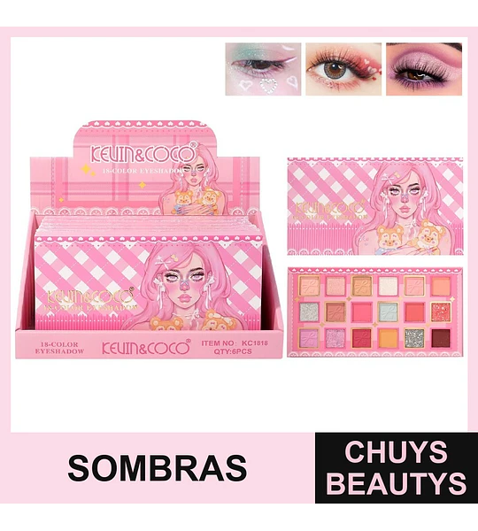 Paleta de Sombras Serie Ghost Music de 18 Colores KC1818